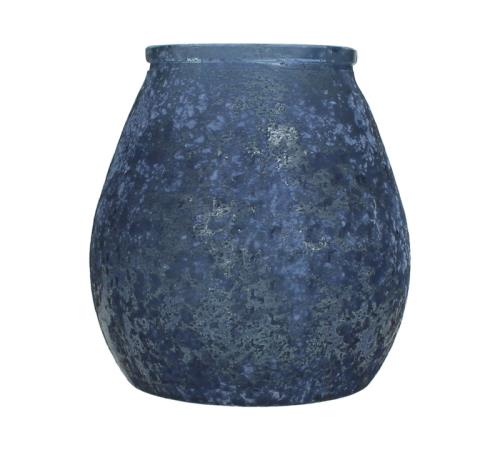Βάζο/Φανάρι από ανακυκλωμένο γυαλί σε βαθύ μπλε χρ., 18x19cm