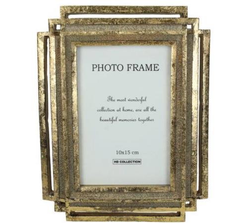 Φωτογραφοθήκη, 3πλη κορνίζα αντικέ χρυσό 10x15cm