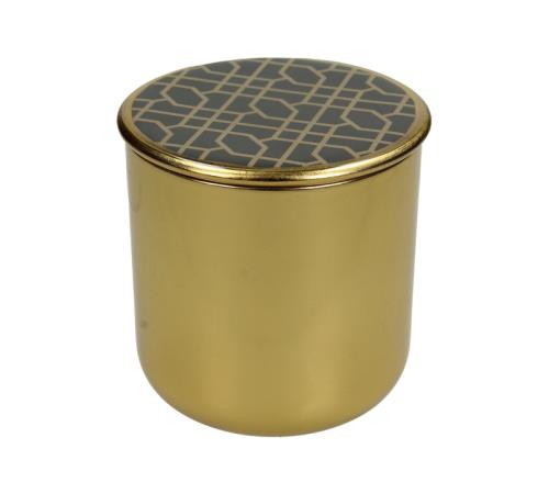 Μεταλλικό κουτί Art Deco χρυσό, 9,6x9,5cm