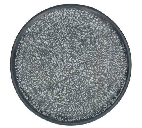 Μεταλλικός δίσκος μαύρο/white wash ,48cm
