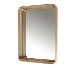 Μεταλλικός καθρέπτης  με χρυσή 4πλη κορνίζα,45x65cm