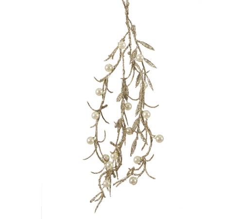 Mini γιρλαντα με  φυλλα & περλες,30cm