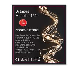 Octapus Light 8x20 microled,160cm,οπαλίνα & λευκό σύρμα