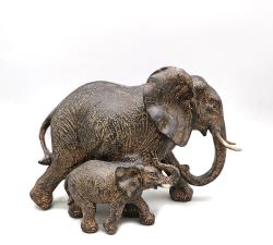 Διακοσμητικός ελέφαντας με παιδάκι 23x15cm