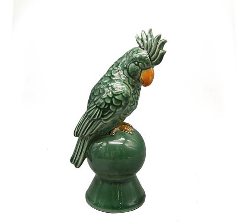 Κεραμικος παπαγάλος, πράσινο χρ.,21cm