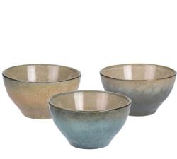 Μπολ 700ml, από επισμαλτωμένο stoneware, σε 3 μελανζέ χρώματα