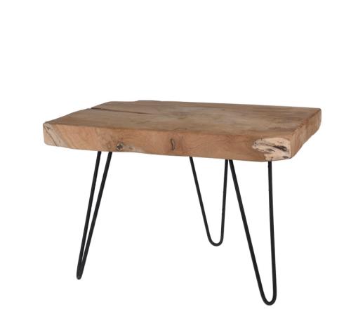Side table από ΤΕΑΚ με μεταλλικά πόδια.40x50cm