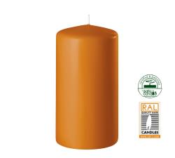 Κερί κορμός πορτοκαλί ματ,7x14cm