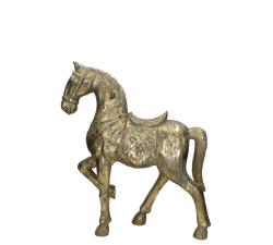 Διακοσμητικό άλογο polyresin χρυσό, 44.5cm