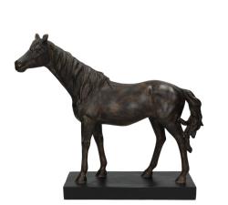 Διακοσμητικό άλογο polyresin σε καφέ χρ.,41x36cm