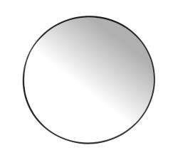 Στρογγυλός καθρέπτης με μαύρη μεταλλική κορνίζα, δ.80cm