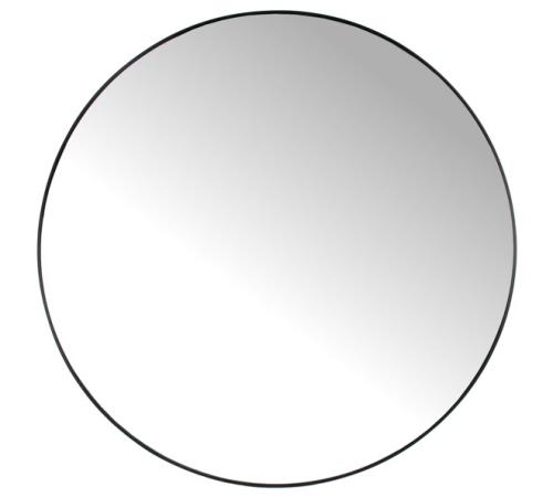 Στρογγυλός καθρέπτης με μαύρη μεταλλική κορνίζα, δ.116cm
