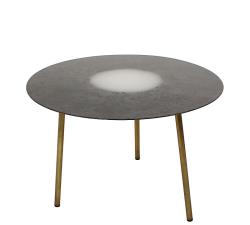 Στρογγυλό μεταλλικό side table, μαυρο χρ.,60x40cm