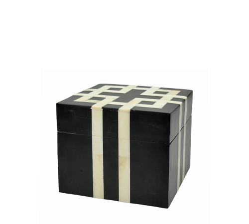 Διακοσμητικό κουτί μαύρο/λευκό 13x10.5cm