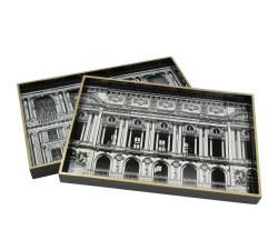 Δίσκοι Σ/2 με με ρωμαικό print,μαύρο/λευκό 35x50cm