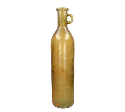 Βάζο από ανακυκλωμένo γυαλί, παλαιωμένο φινίρισμα, κίτρινο 18x85cm