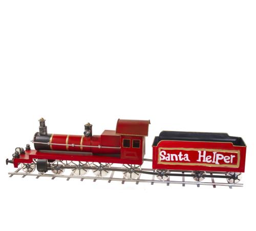 Μεταλ/κο διακοσμητικό τραινο "Santa's Helper",96,5cm