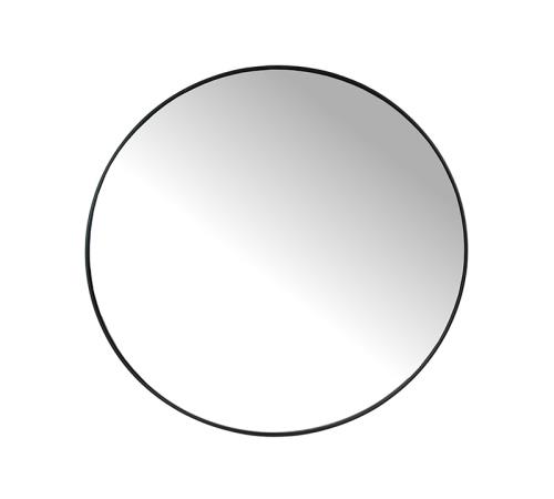 Στρογγυλός καθρέπτης με μαύρη μεταλλική κορνίζα, δ.57cm