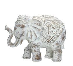 Ελέφαντας σε Ινδικό στυλ, ντεκαπέ λευκό, 30cm