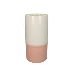 Κεραμικό βάζο ροζ/κρεμ,29cm