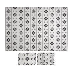 Χαλί cotton 2 γεωμετρικά σχ.,λεκό/μαύρο,120x180cm