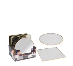 Καθρέπτης με χρυσή μετ/κη μπορντούρα 2σχ.,display 12τεμ.,15x15cm