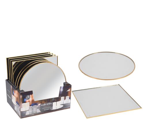 Καθρέπτης με χρυσή μετ/κη μπορντούρα 2σχ.,display 8τεμ.,25x25cm