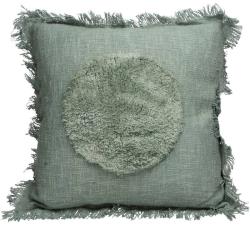 Μαξιλάρι cotton με κρόσσι σχ.κύκλος,γκρι 45x45