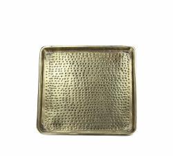 Τετράγωνος δίσκος αλουμινίου παλαιωμένο χρυσό,20x20cm