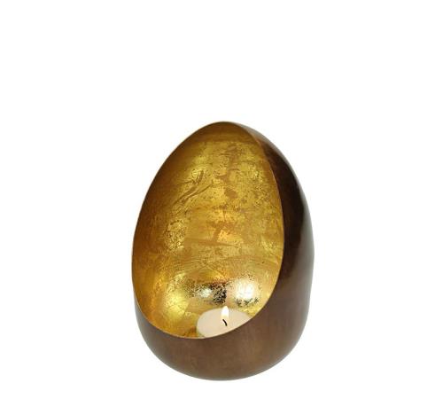 Κηροπήγιο "Egg" σε χάλκινο/χρυσό, 11x14cm