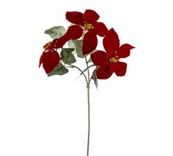 Αλεξανδρινό 3πλό λουλούδι σκ.κόκκινο βελούδο 60cm