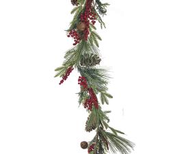Γιρλαντα mixed pine κουκουνάρια & berries 167cm