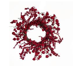 Στεφάνι με κλαδιά berries κόκκινο, 45cm