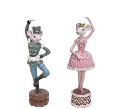 Ποντικοί χορευτές μπαλλαρίνα & Στρατιώτης, παστέλ χρ.26,5cm
