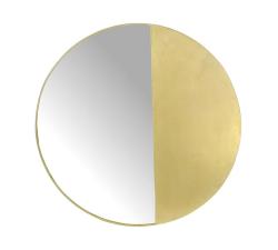 Στρογγυλός μεταλ/κος καθρεπτης χρυσός 80cm