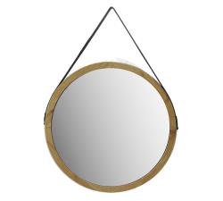 Καθρέπτης με ξύλινη κορνίζα & διακοσμητική ζώνη.δ.62cm