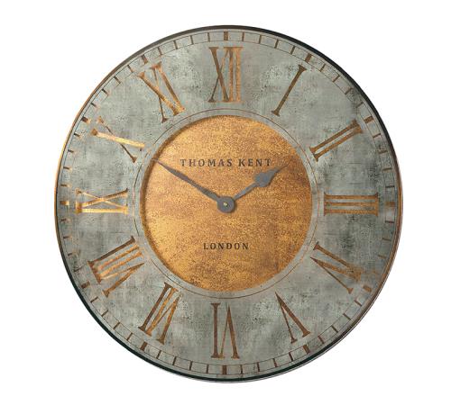 Ρολόι τοίχου με λατινικούς αριθμούς γκρι/χάλκινο,53cm
