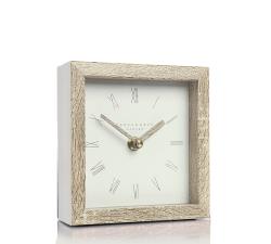 Επιτραπέζιο ρολόι σε απομίμηση ξύλου,λευκο χρ.,14cm