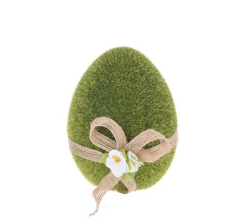 Κεραμικό αυγό με grass &  κορδέλλα,11cm