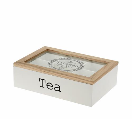 Teabox 6 θέσεων οξυά & MDF με  print "Kitchen market"