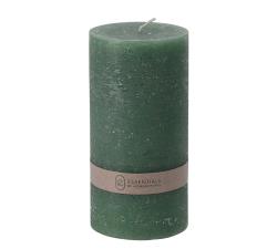 Κερί κορμός 7x14cm, ρουστίκ, πράσινο