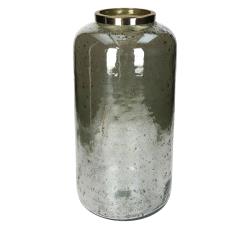 Γυάλινο βάζο με μεταλλική διακόσμηση 18x37.5cm