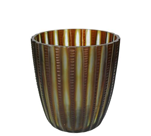 Γυάλινο βάζο "Jaipur",καφέ χρ.,19x22cm
