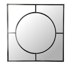Καθρέπτης Art Deco μεταλ.μαύρη κορνίζα,77x77cm