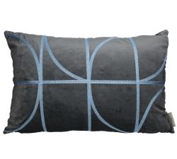 Μαξιλάρι βελούδινο με γεωμετρικά σχ. γκρι/μπλε,40x60cm