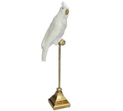 Διακοσμητικός λευκός παπαγάλος σε χρυσό stand 50cm