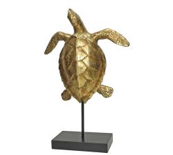 Διακοσμητική θαλάσσια χελώνα αντ.χρυσή σε stand 30x45cm