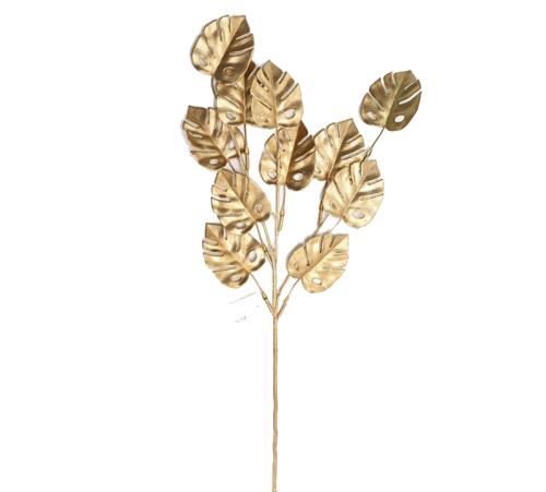 Φύλλα monstera, σατινέ χρυσό,75cm