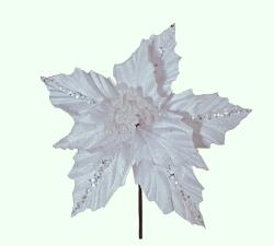 Αλεξανδρινό λουλ.λευκό βελόυδο & λευκό glitter,70cm