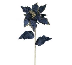 Αλεξανδρινό λουλ.μπλε βελόυδο & χρυσό glitter,70cm